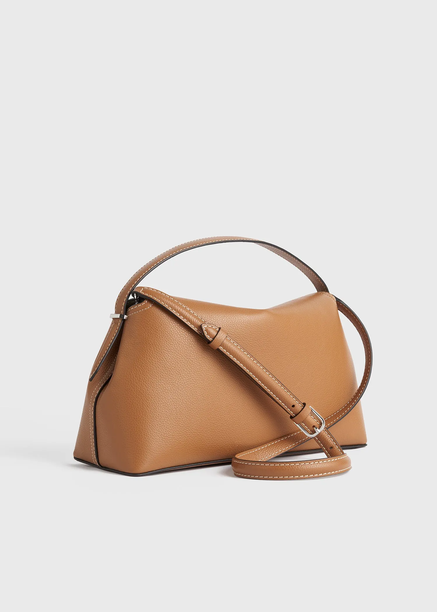 T-lock grained-leather top handle tan sold by Toteme product image thumbnail 4