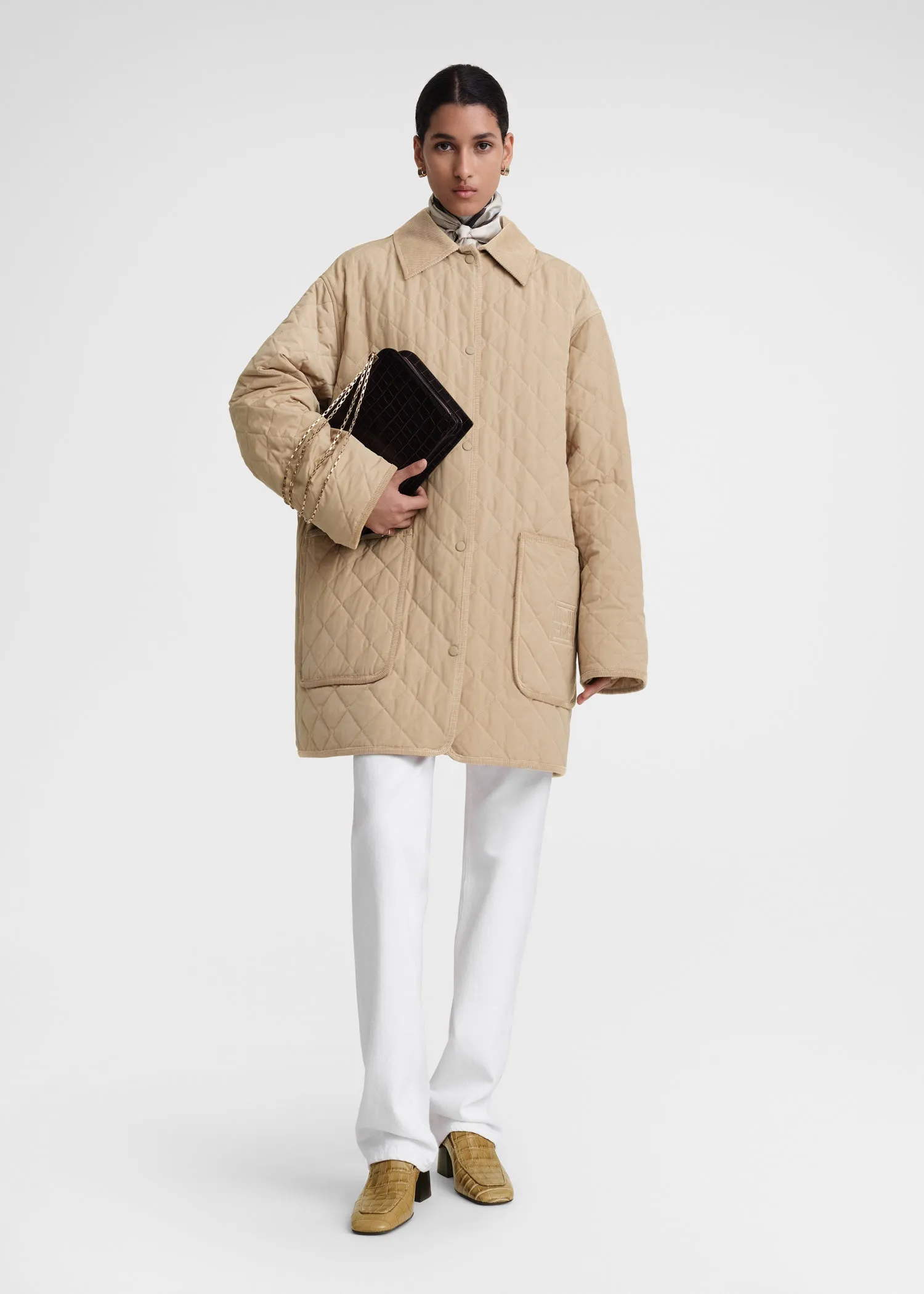 Quilted barn jacket biscuit sold by Toteme