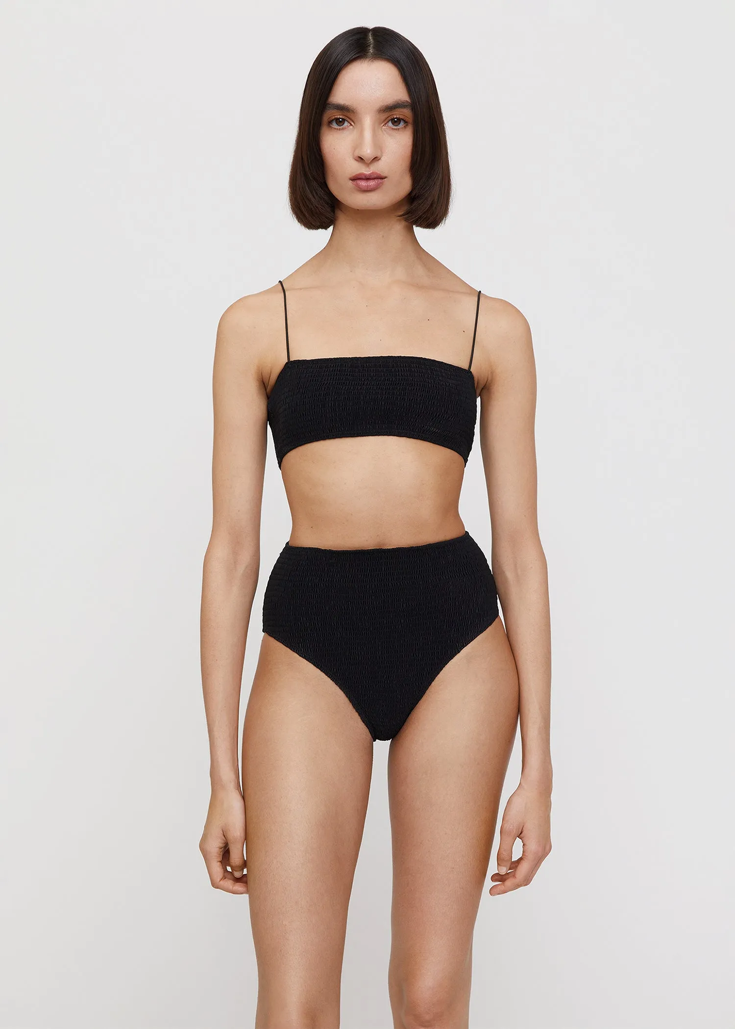 Smocked bikini bottoms black sold by Toteme product image thumbnail 2