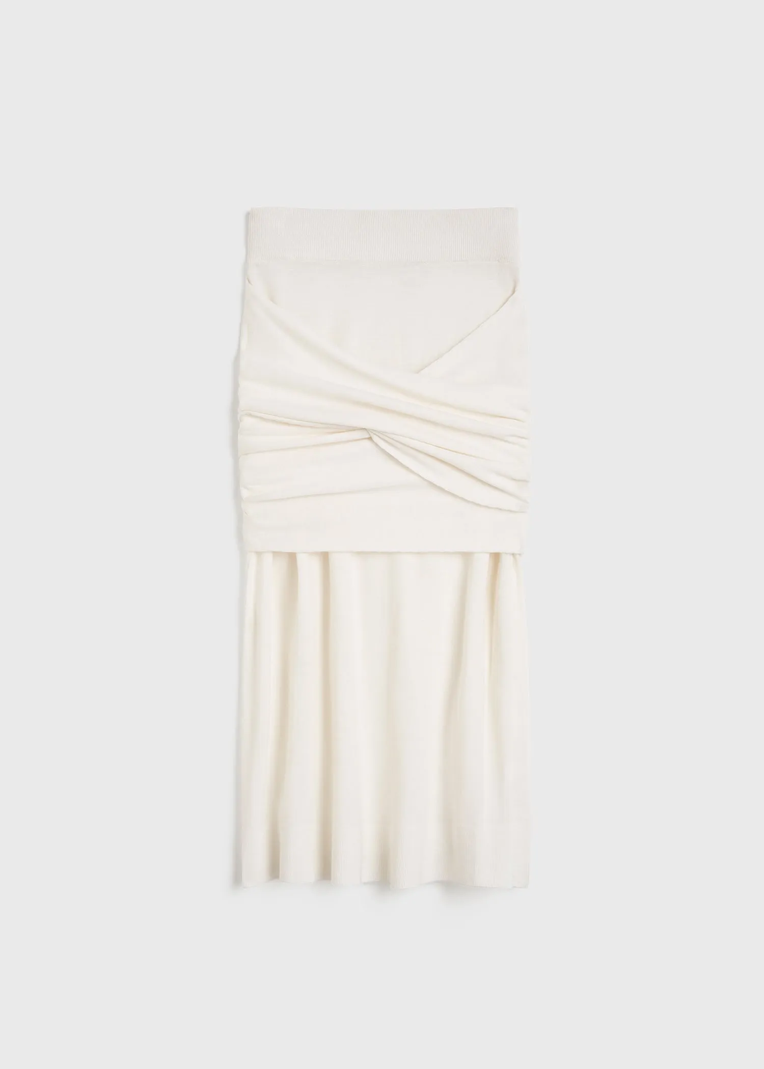 Draped fine knit skirt off-white sold by Toteme product image thumbnail 5