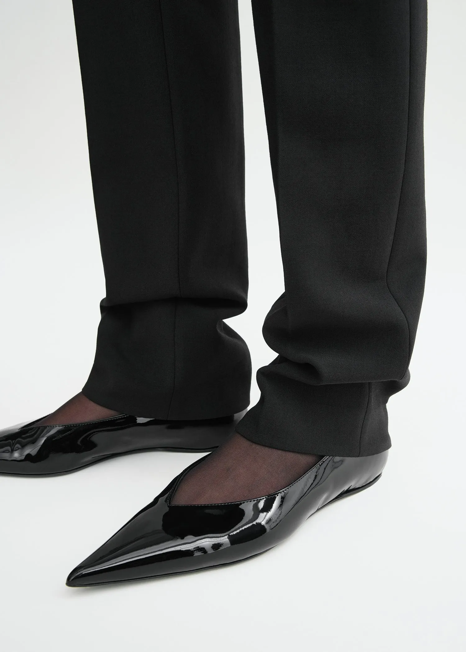 Patent asymmetric ballerinas black sold by Toteme product image thumbnail 2