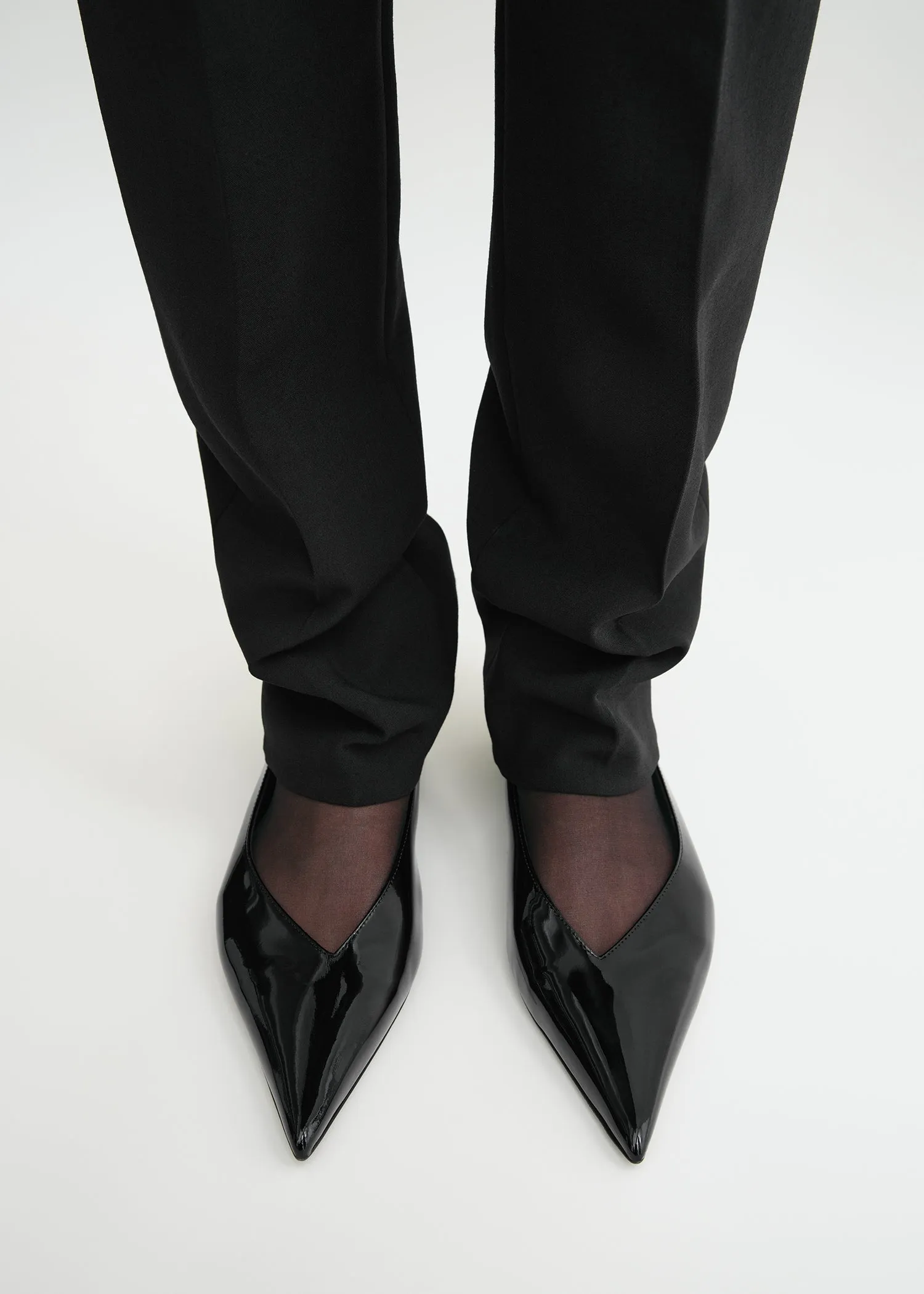 Patent asymmetric ballerinas black sold by Toteme product image thumbnail 3