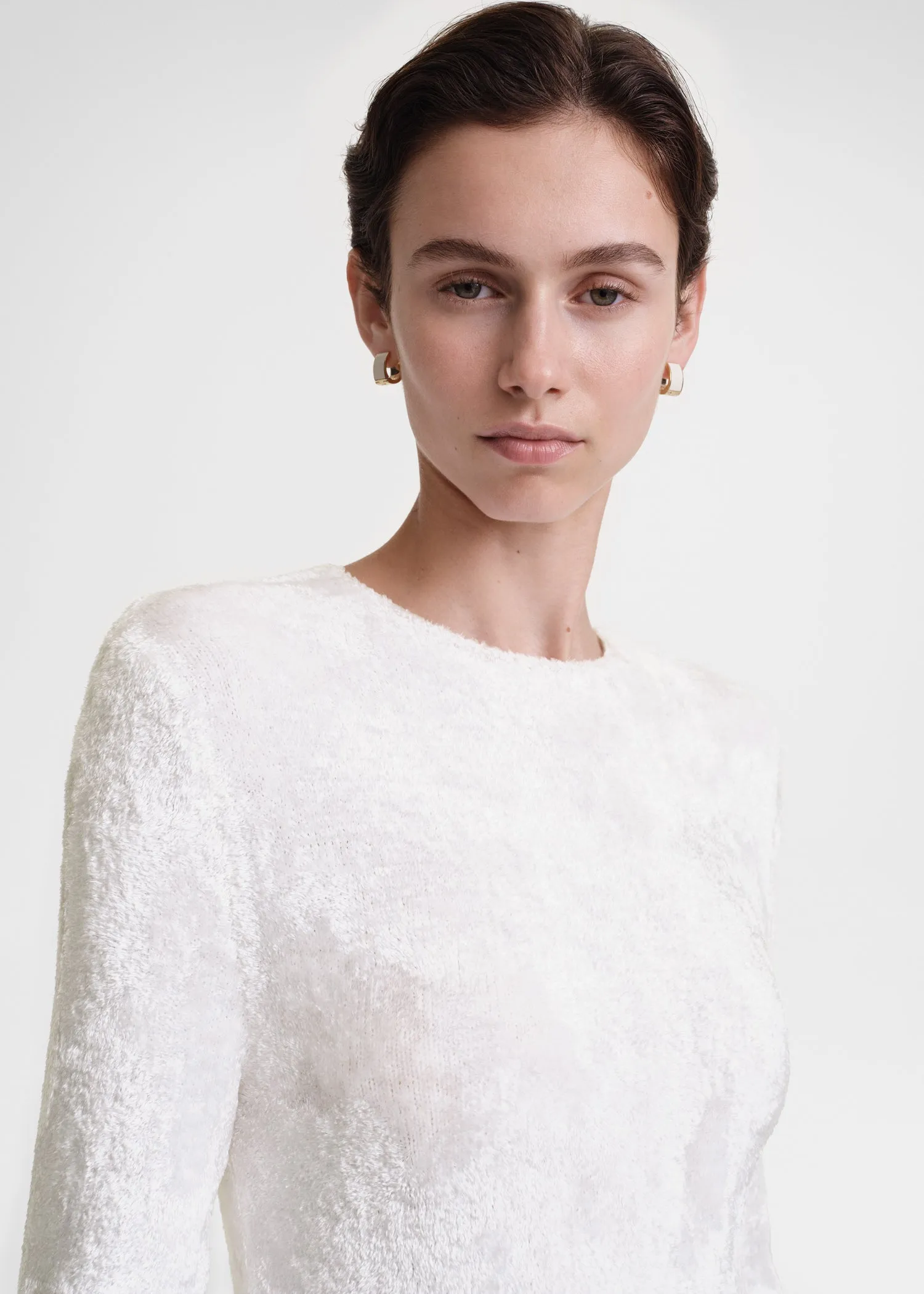 Slim chenille knit white sold by Toteme product image thumbnail 4
