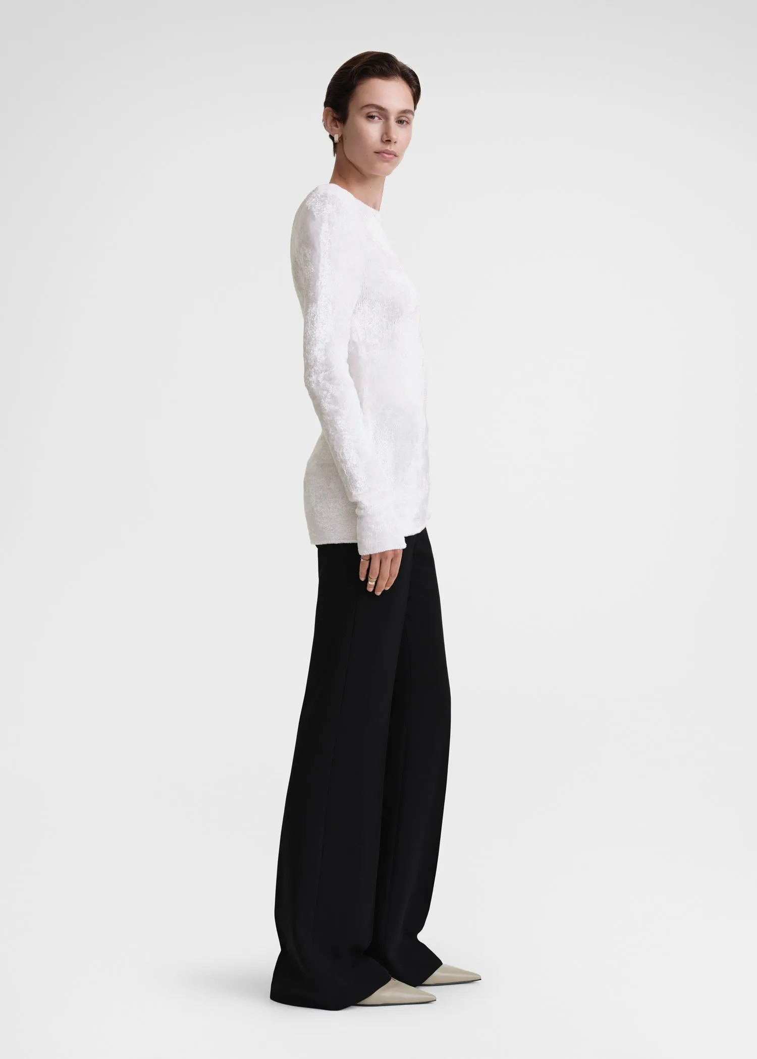 Slim chenille knit white sold by Toteme product image thumbnail 2
