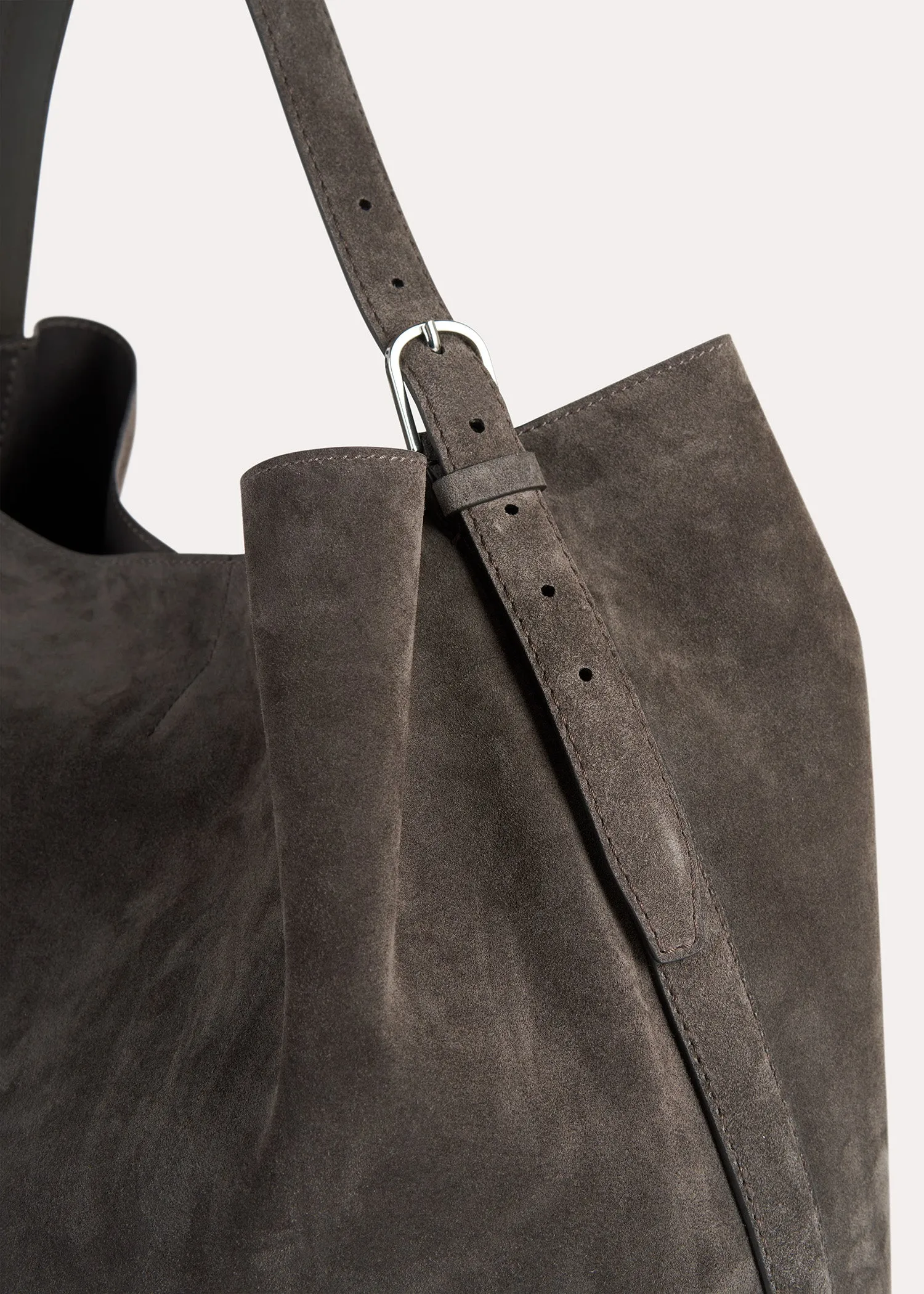 Belted suede tote granite sold by Toteme product image thumbnail 4