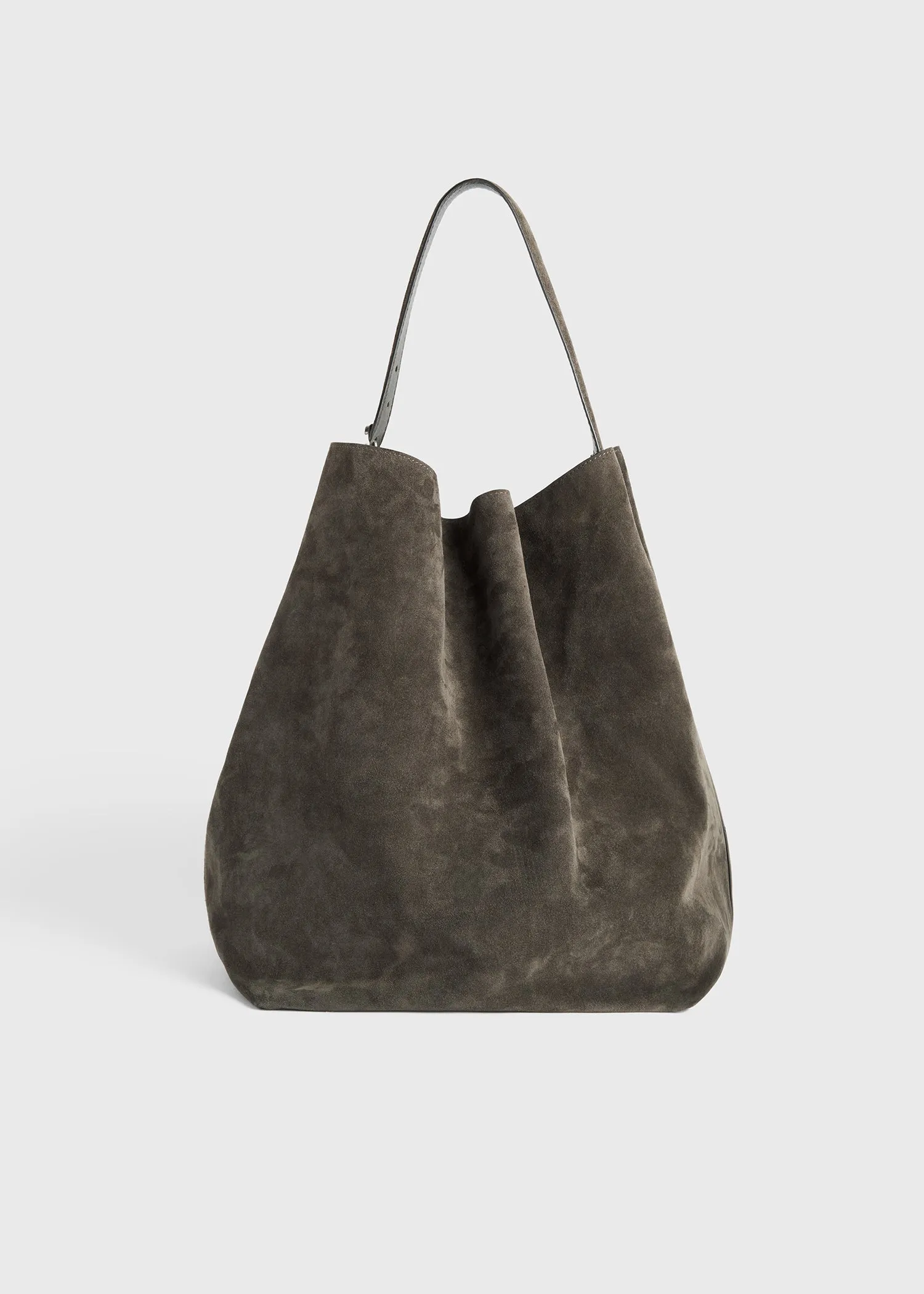 Belted suede tote granite sold by Toteme