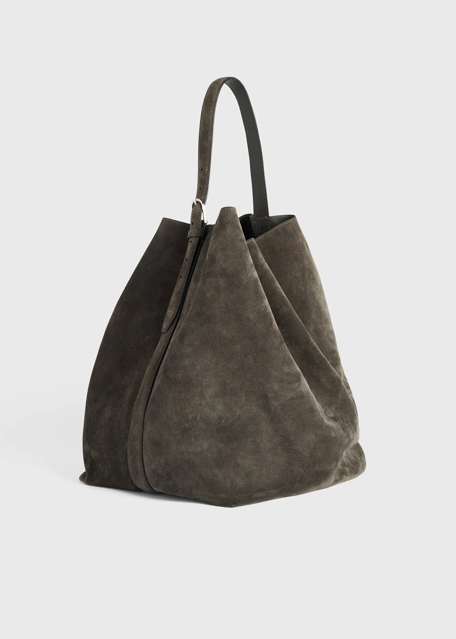 Belted suede tote granite sold by Toteme product image thumbnail 5