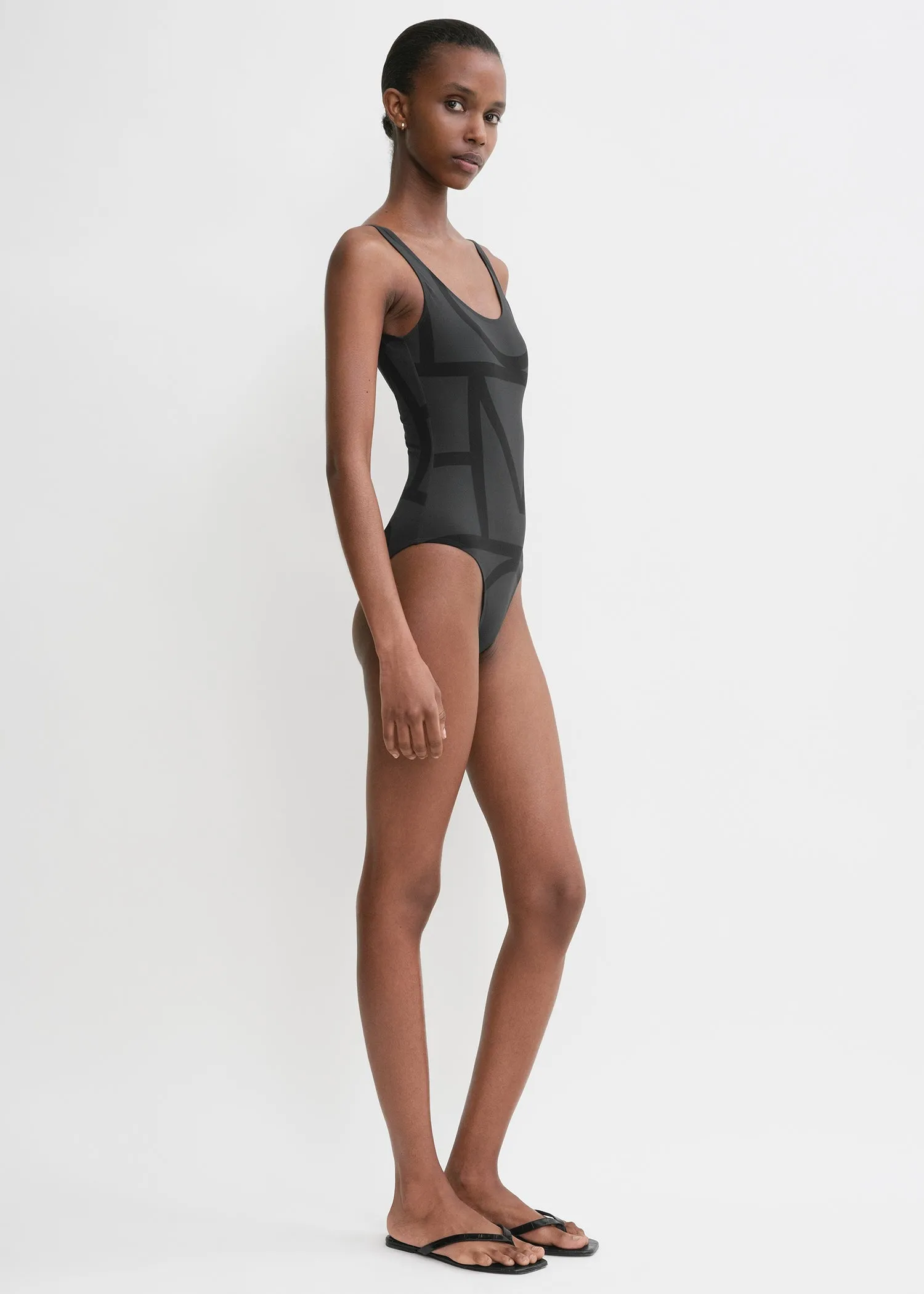 Monogram swimsuit black/black sold by Toteme product image thumbnail 2