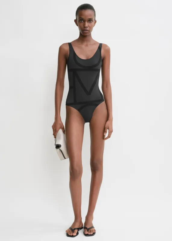 Monogram swimsuit black/black made by Toteme