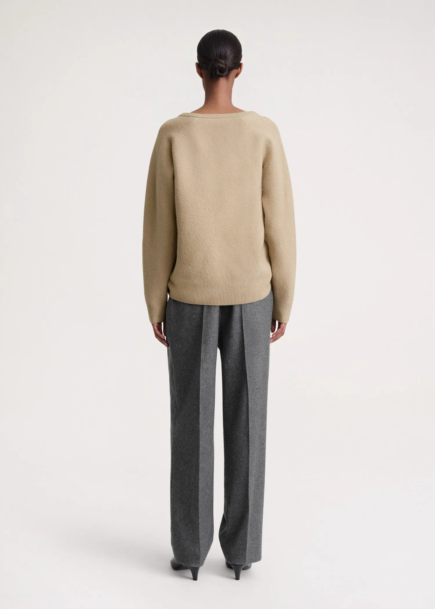 Soft felted merino knit oat sold by Toteme product image thumbnail 3