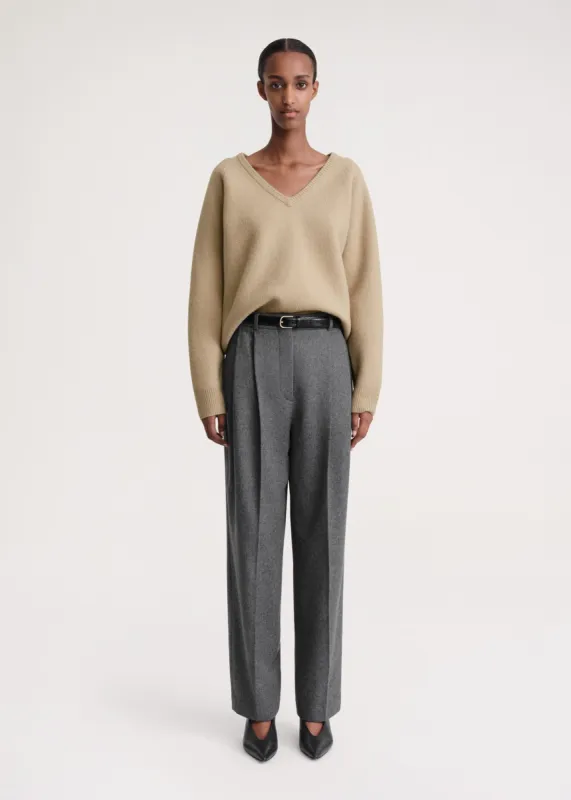 Soft felted merino knit oat sold by Toteme