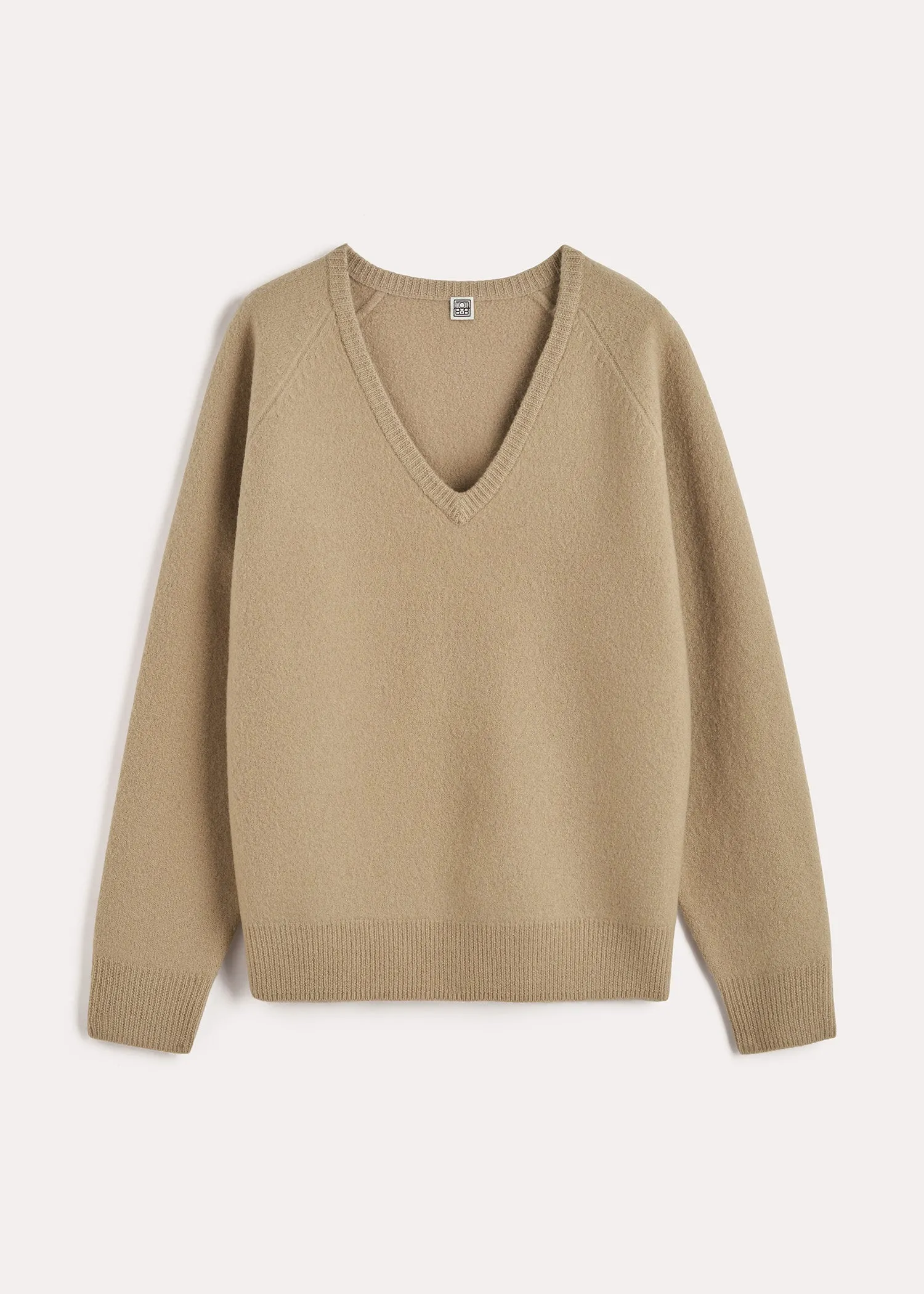 Soft felted merino knit oat sold by Toteme product image thumbnail 5