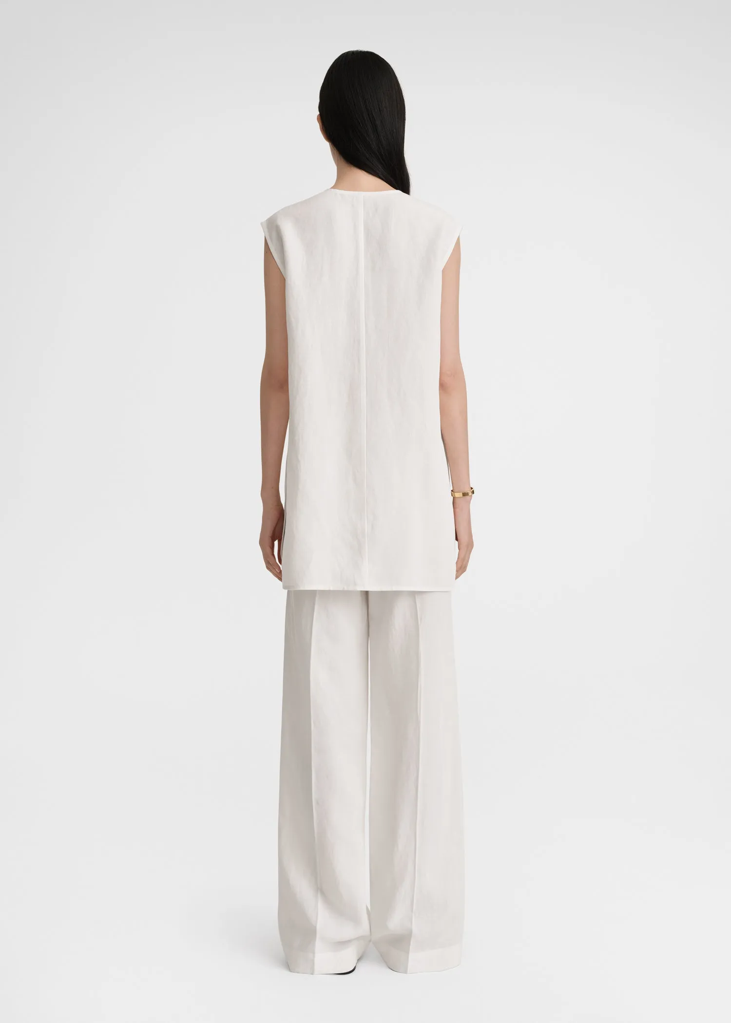 Fluid V-neck top off white sold by Toteme product image thumbnail 3