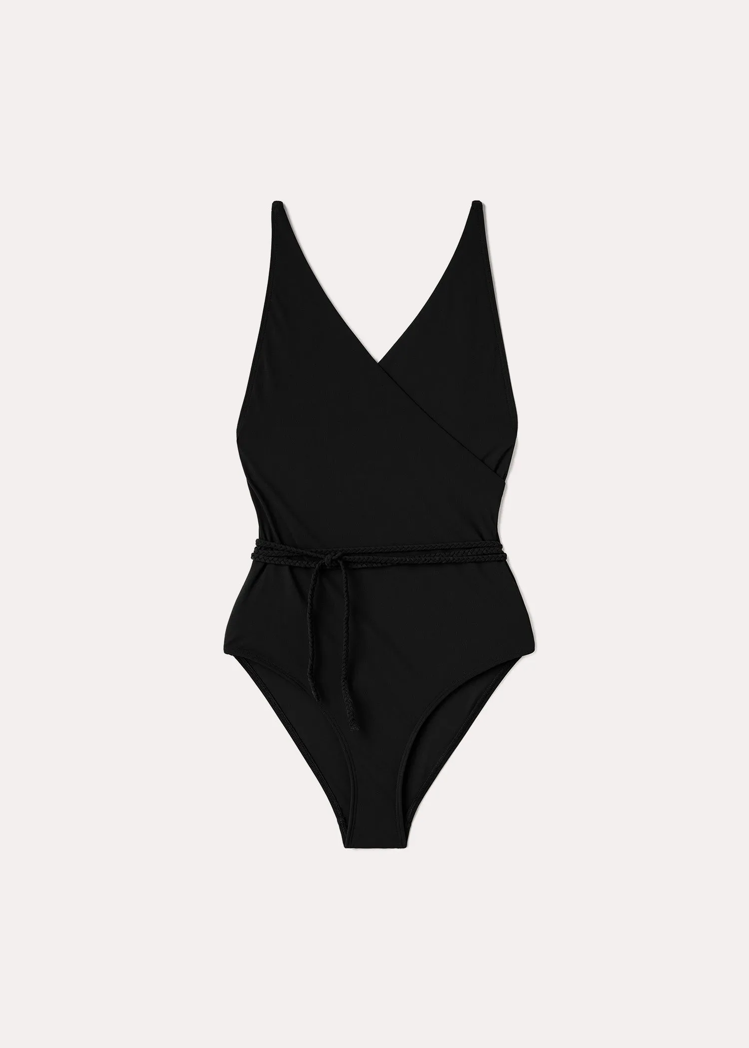 V-neck wrap swimsuit black sold by Toteme product image thumbnail 5
