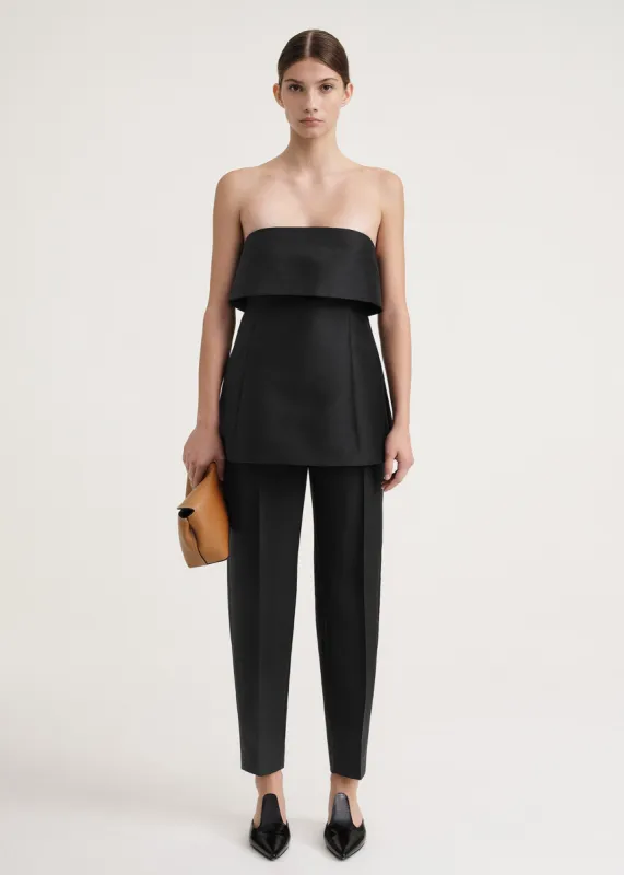 Foldover evening top black sold by Toteme