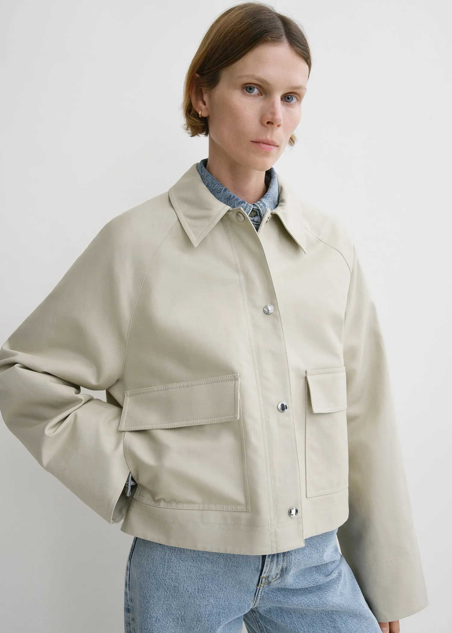 Cropped cotton jacket sand sold by Toteme product image thumbnail 4