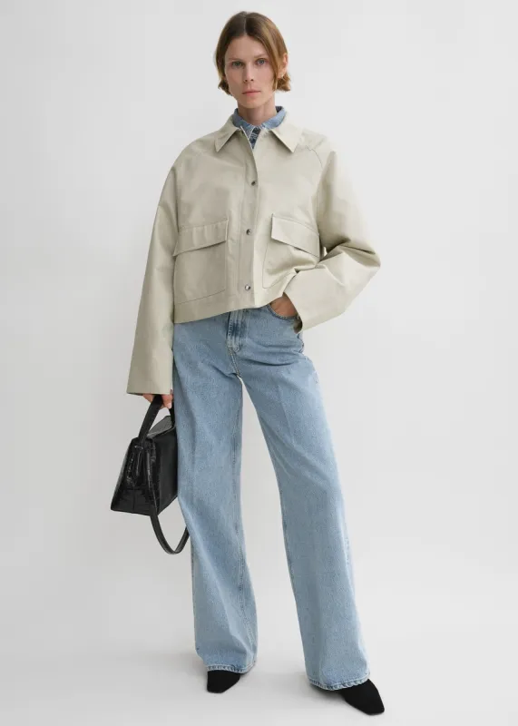 Cropped cotton jacket sand made by Toteme