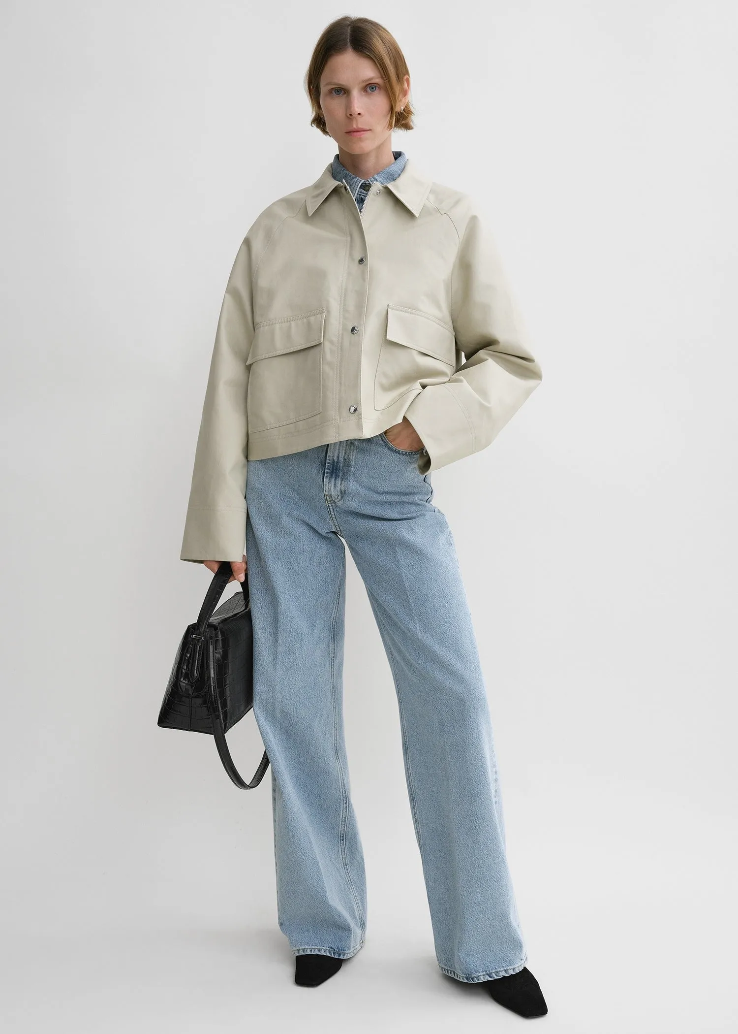 Cropped cotton jacket sand sold by Toteme