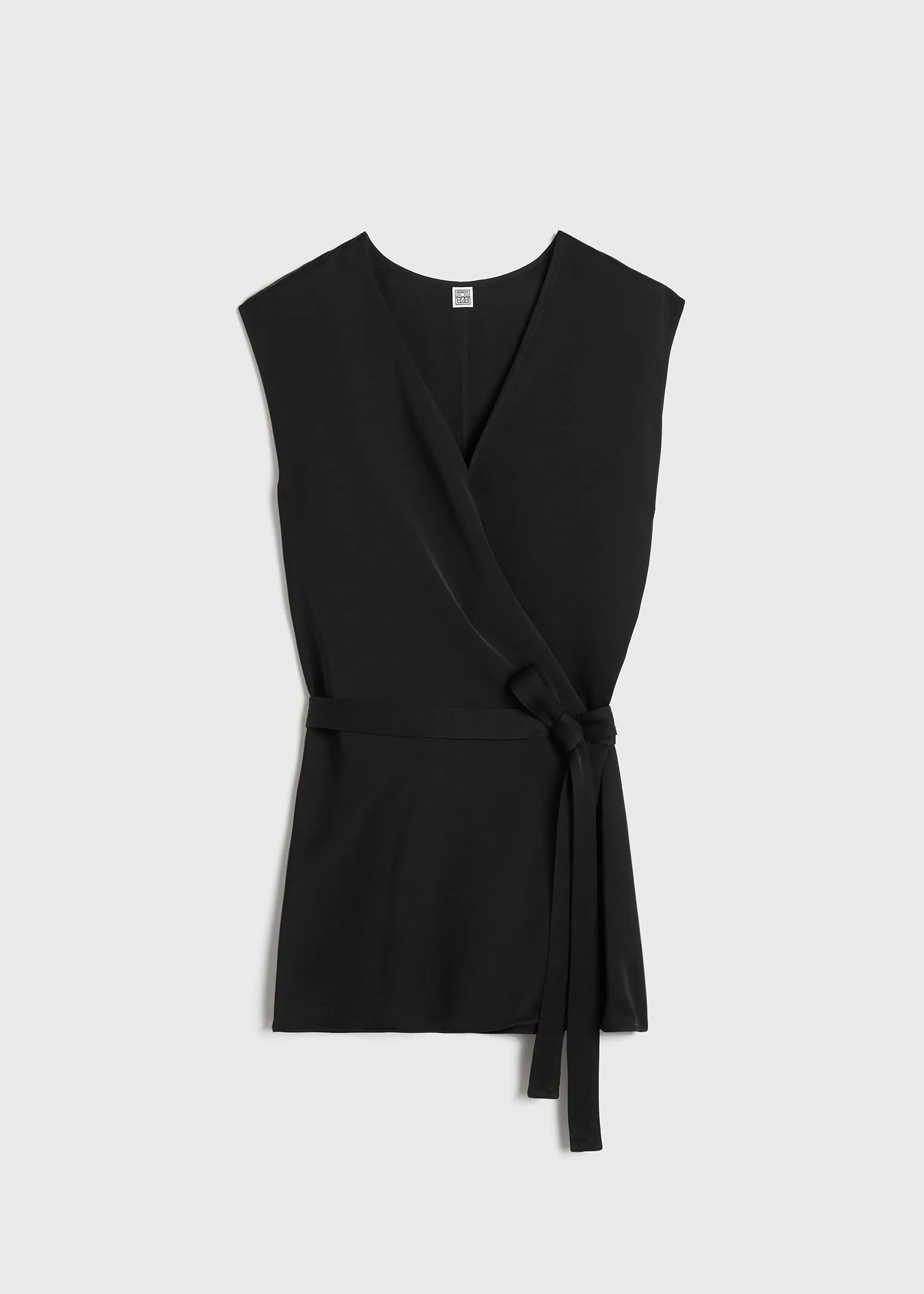 Twisted satin tie top black sold by Toteme product image thumbnail 5