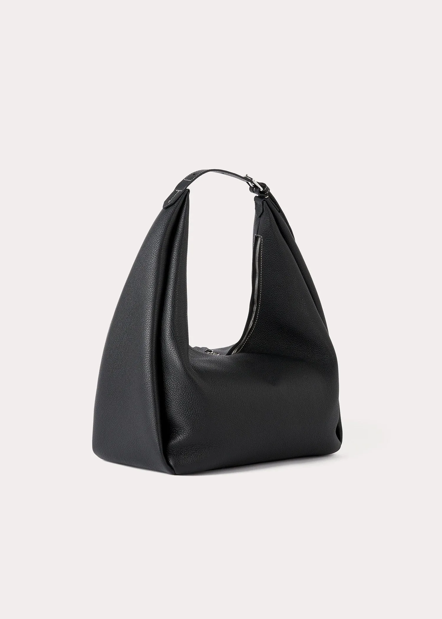 Grained-leather hobo bag black sold by Toteme product image thumbnail 4