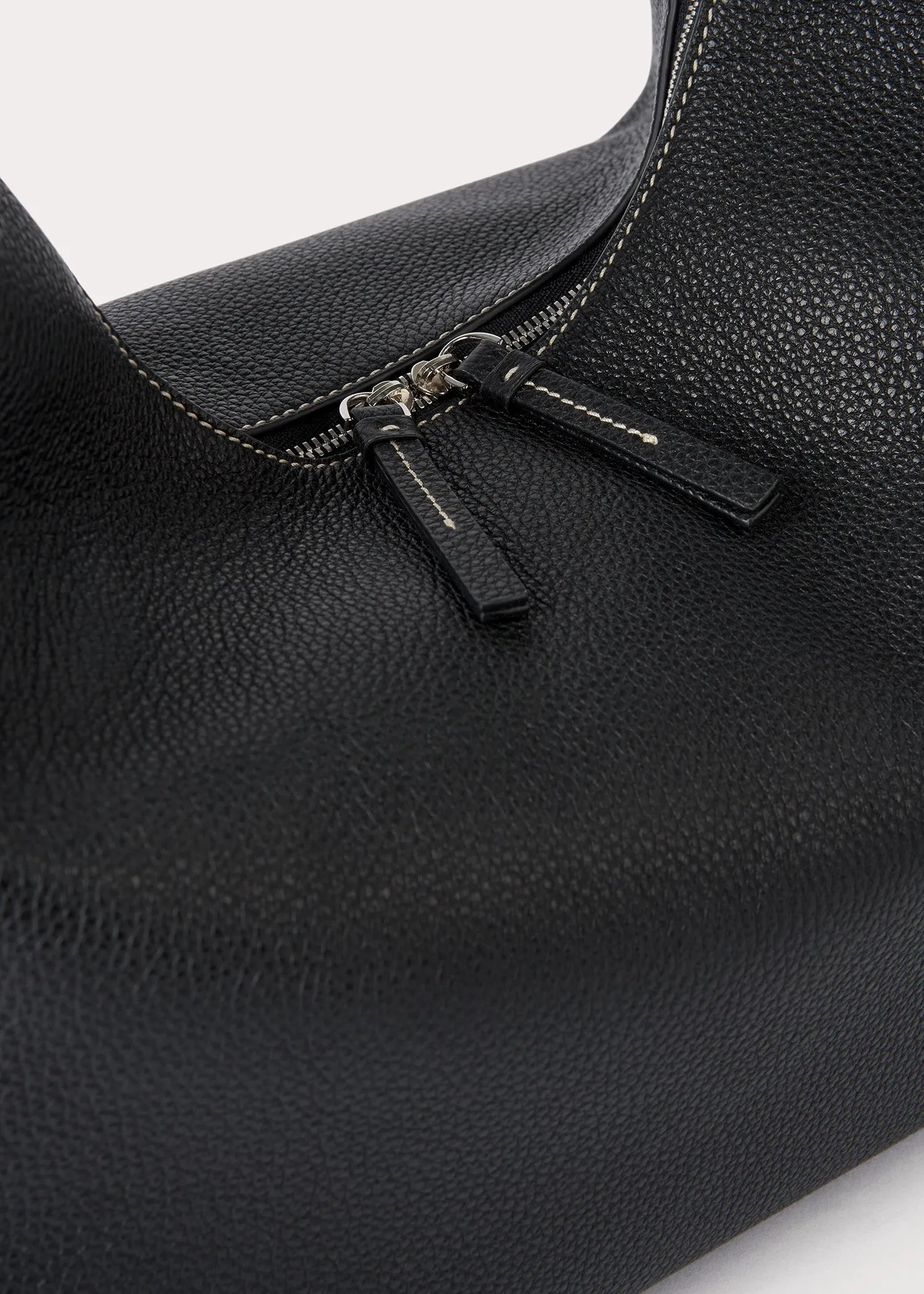 Grained-leather hobo bag black sold by Toteme product image thumbnail 5