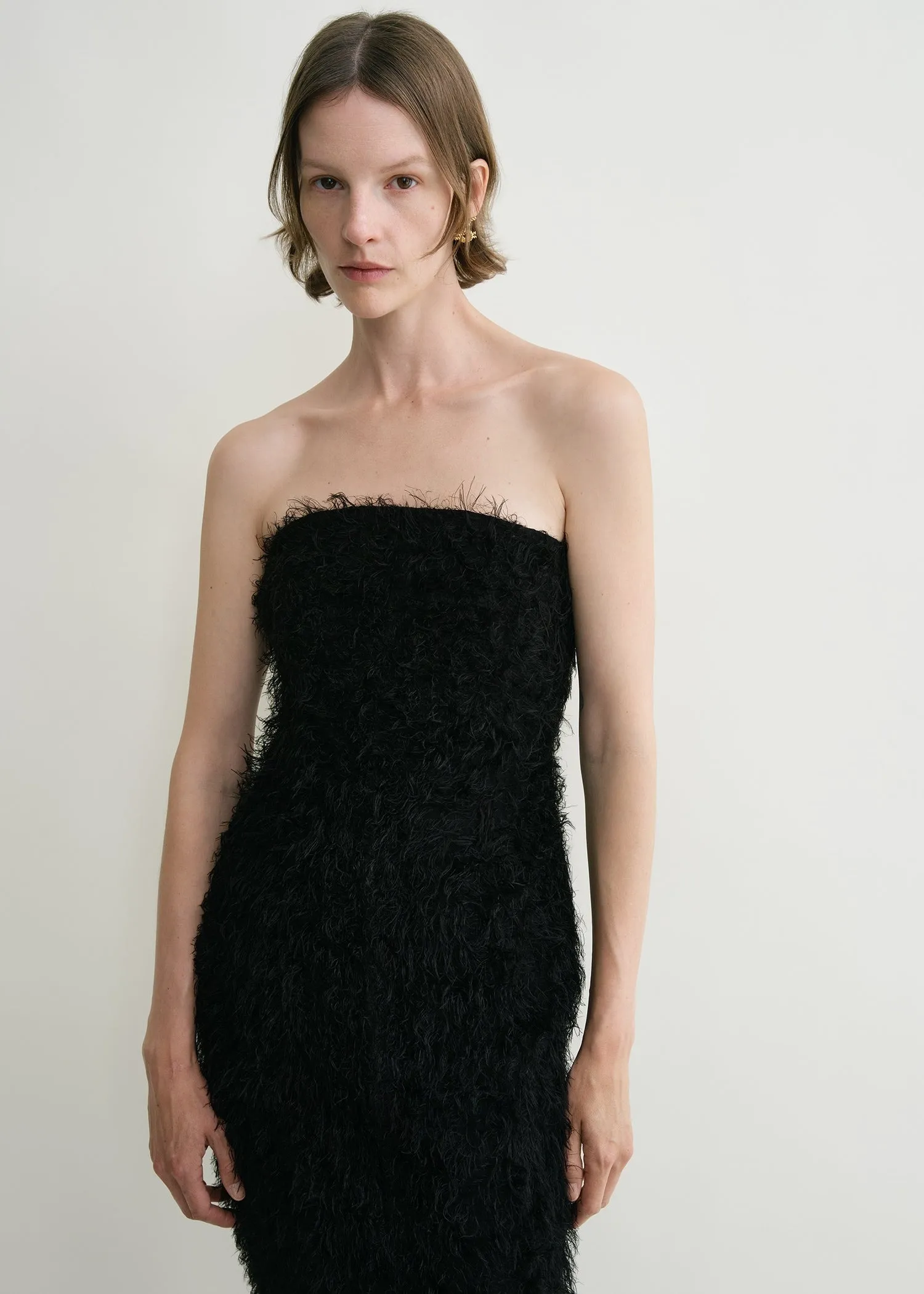 Strapless fil coupé dress black sold by Toteme product image thumbnail 4