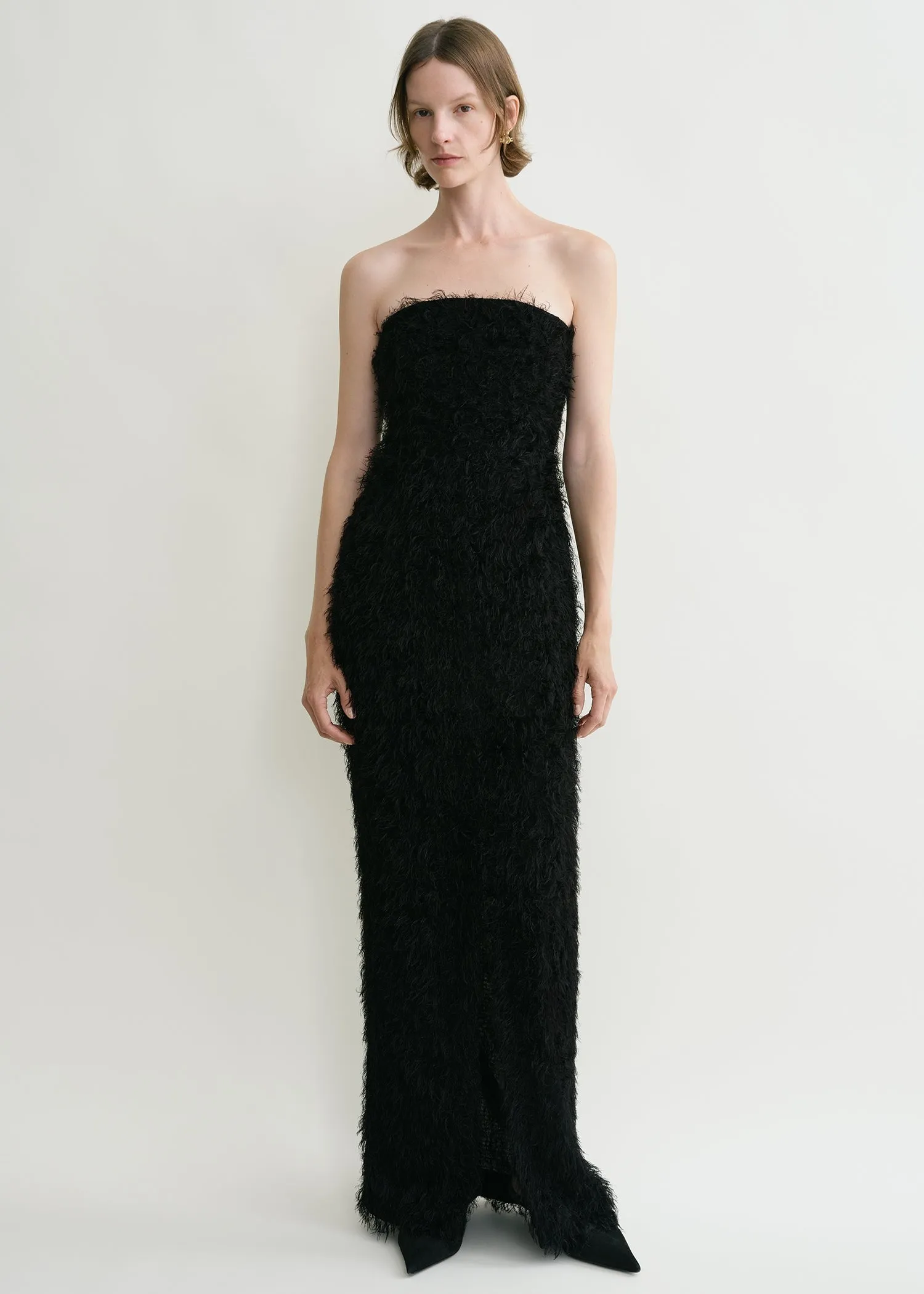 Strapless fil coupé dress black sold by Toteme product image thumbnail 2