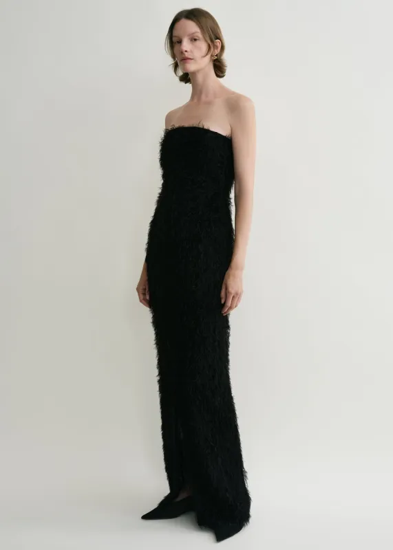 Strapless fil coupé dress black made by Toteme