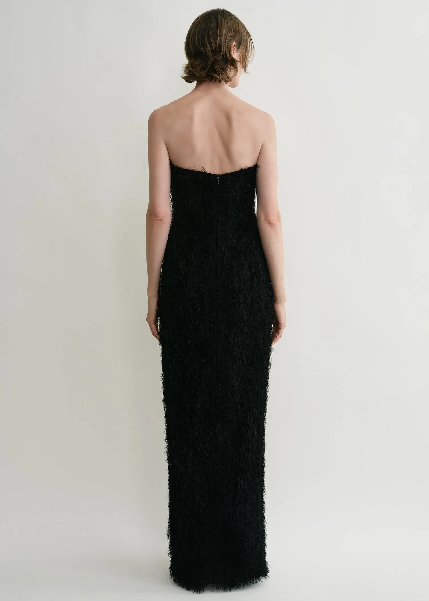 Strapless fil coupé dress black sold by Toteme product image thumbnail 3
