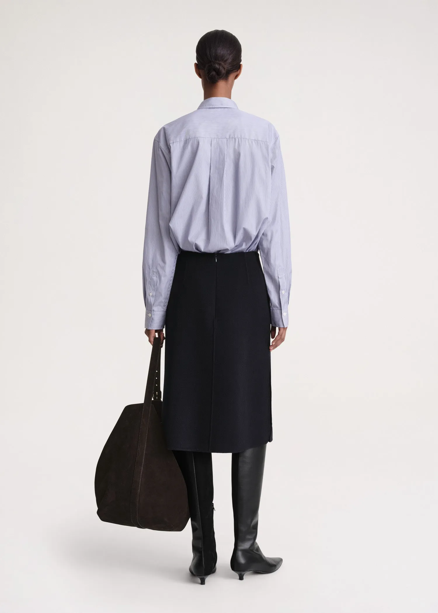 Side-split doublé skirt navy sold by Toteme product image thumbnail 3