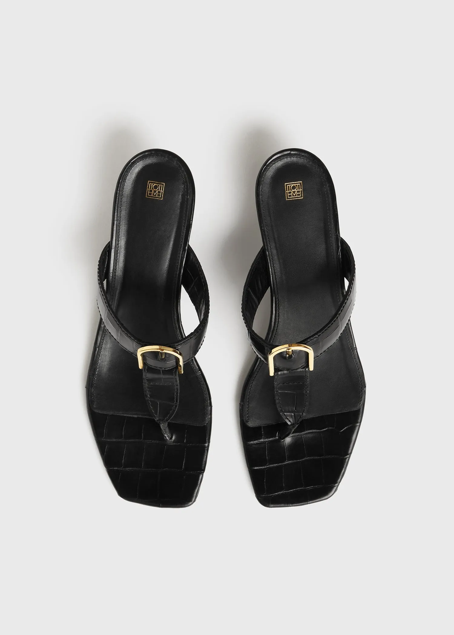 The Belted Croco Flip-Flop Heel black sold by Toteme product image thumbnail 4