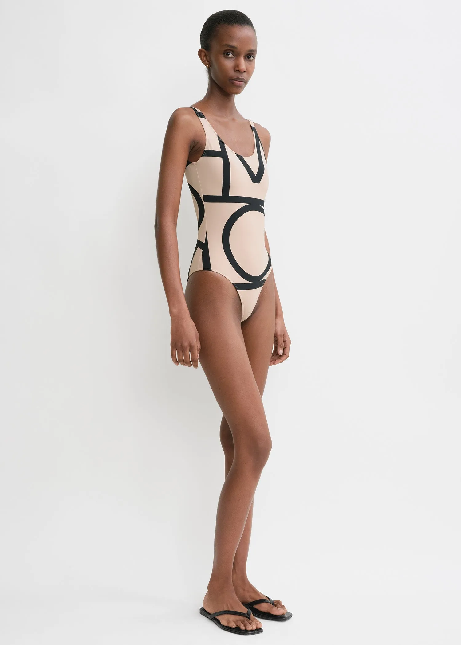 Monogram swimsuit beige sold by Toteme product image thumbnail 2