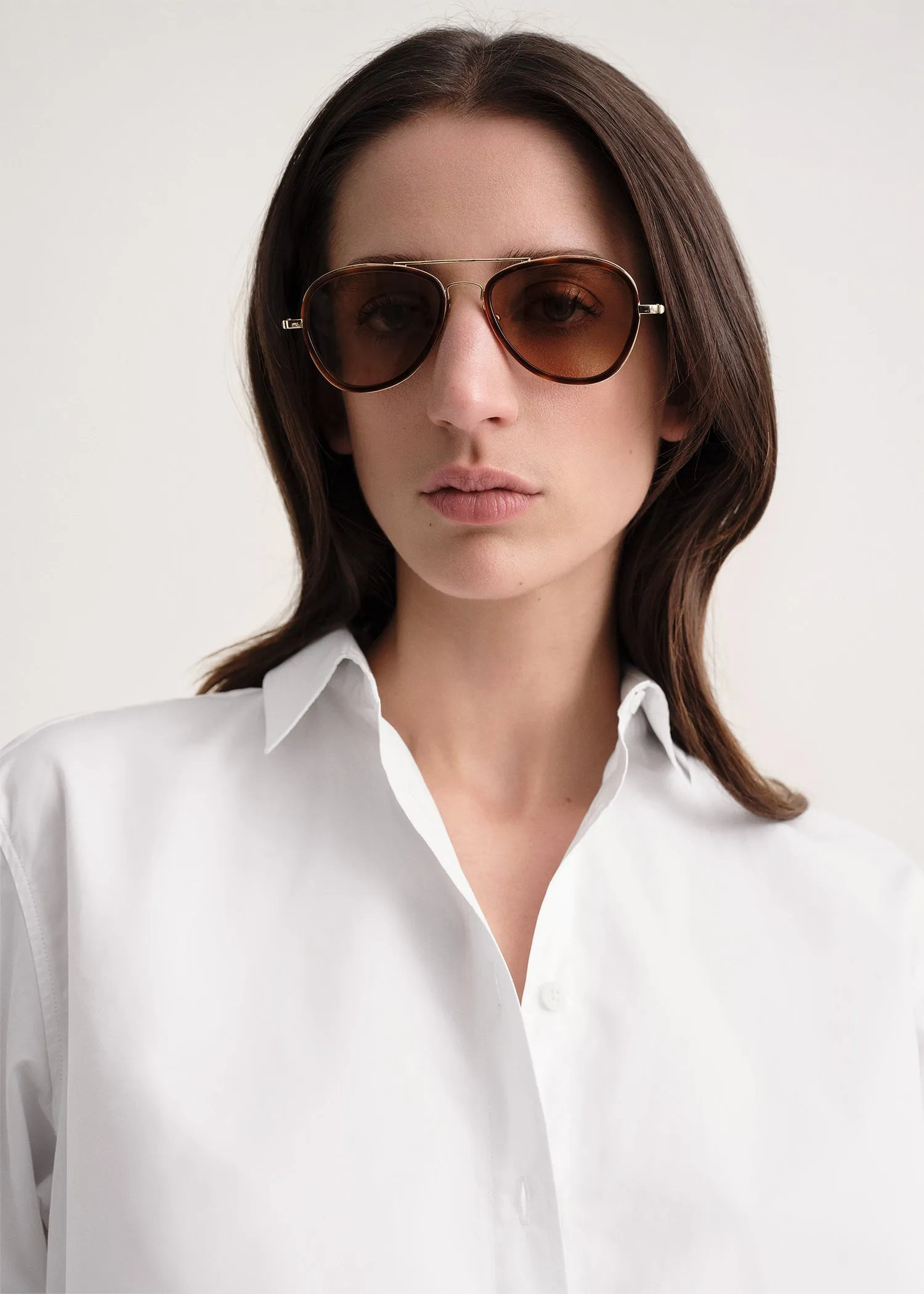 Aviator sunglasses light Havana sold by Toteme product image thumbnail 2