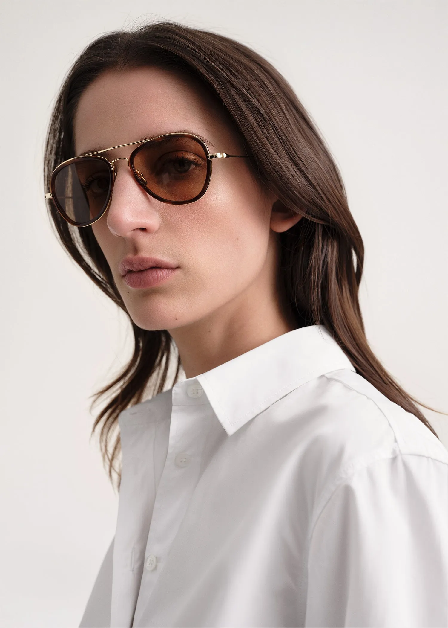 Aviator sunglasses light Havana sold by Toteme product image thumbnail 3