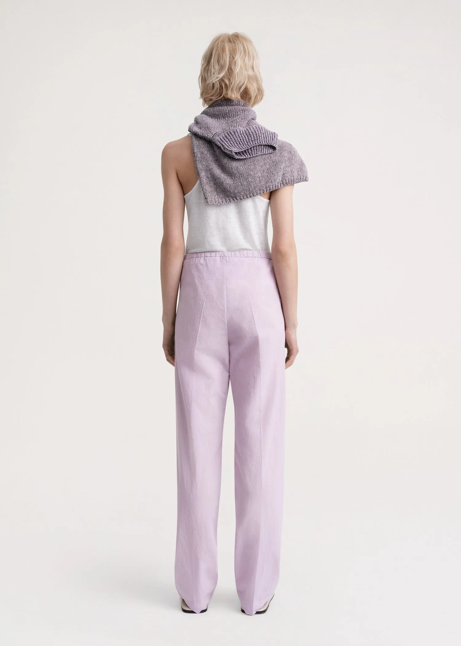 Press-creased drawstring trousers lilac sold by Toteme product image thumbnail 3