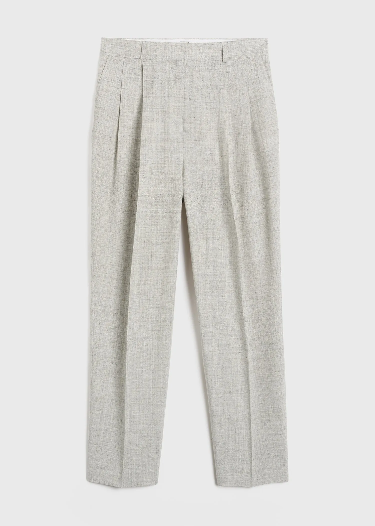 Double-pleated tailored trousers oat melange sold by Toteme product image thumbnail 5