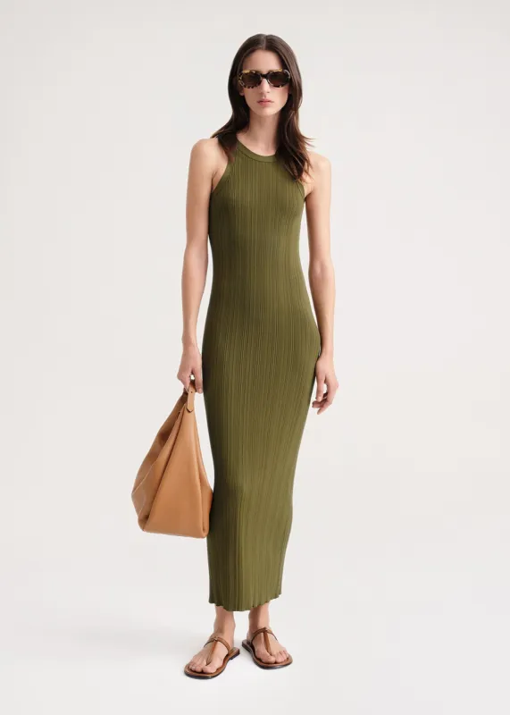 Seamless rib tank dress olive made by Toteme