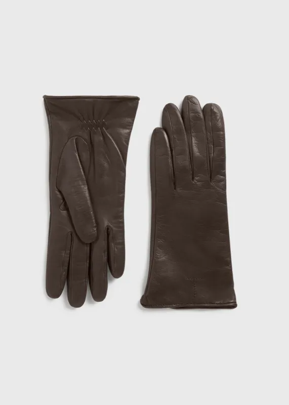 Leather gloves brown made by Toteme