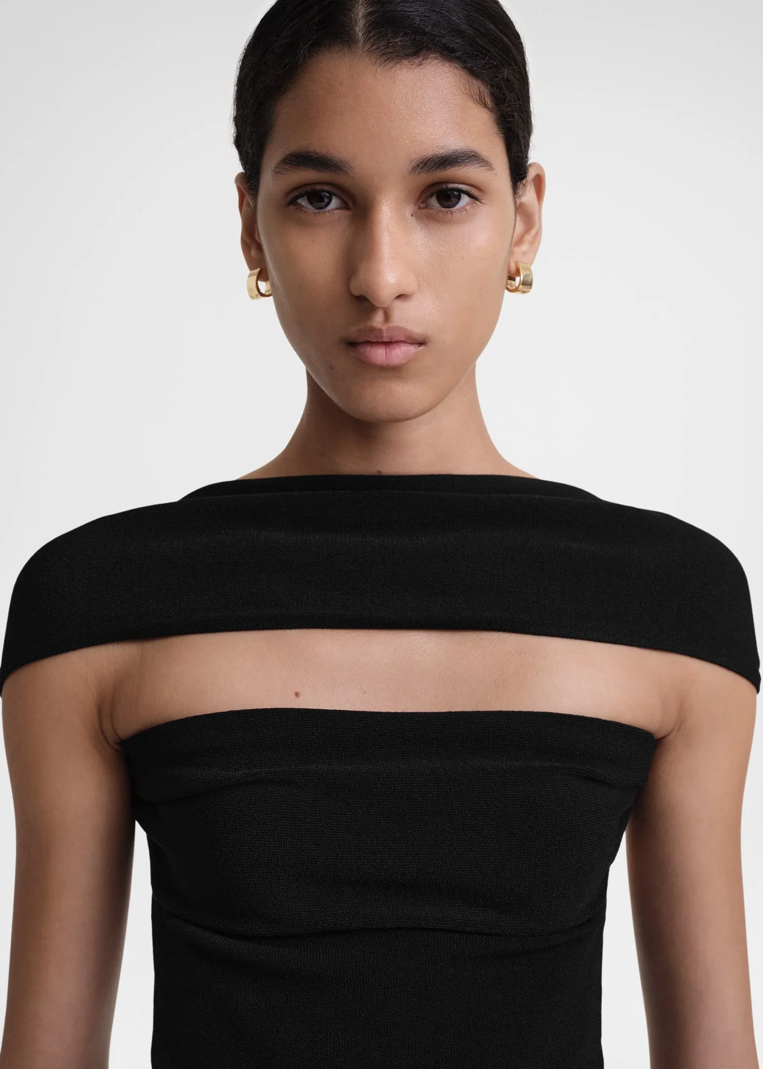 Slip-through knit top black sold by Toteme product image thumbnail 4