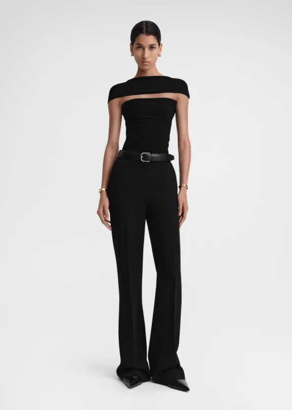 Slip-through knit top black made by Toteme