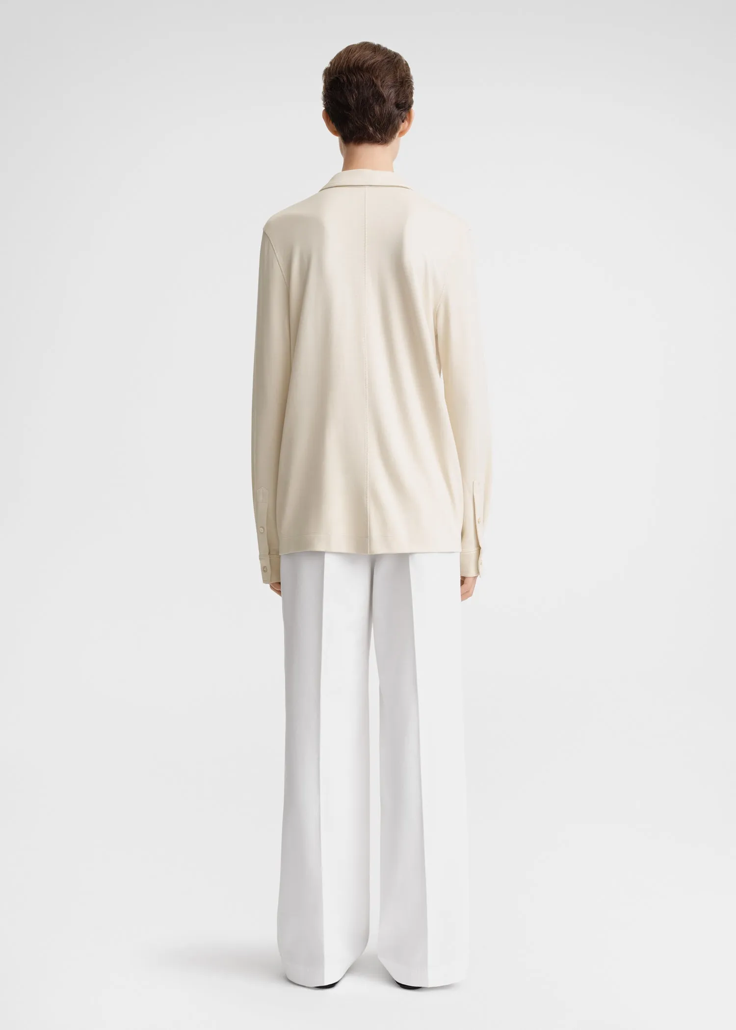 Jersey button shirt ecru sold by Toteme product image thumbnail 3