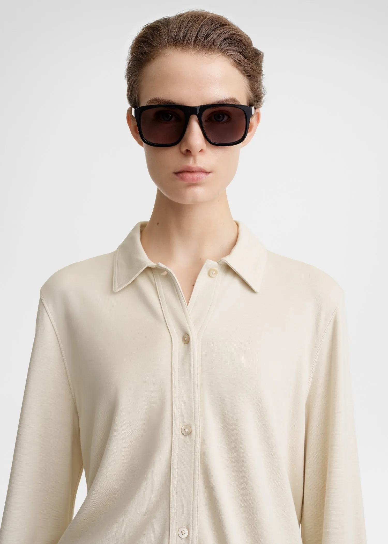 Jersey button shirt ecru sold by Toteme product image thumbnail 4