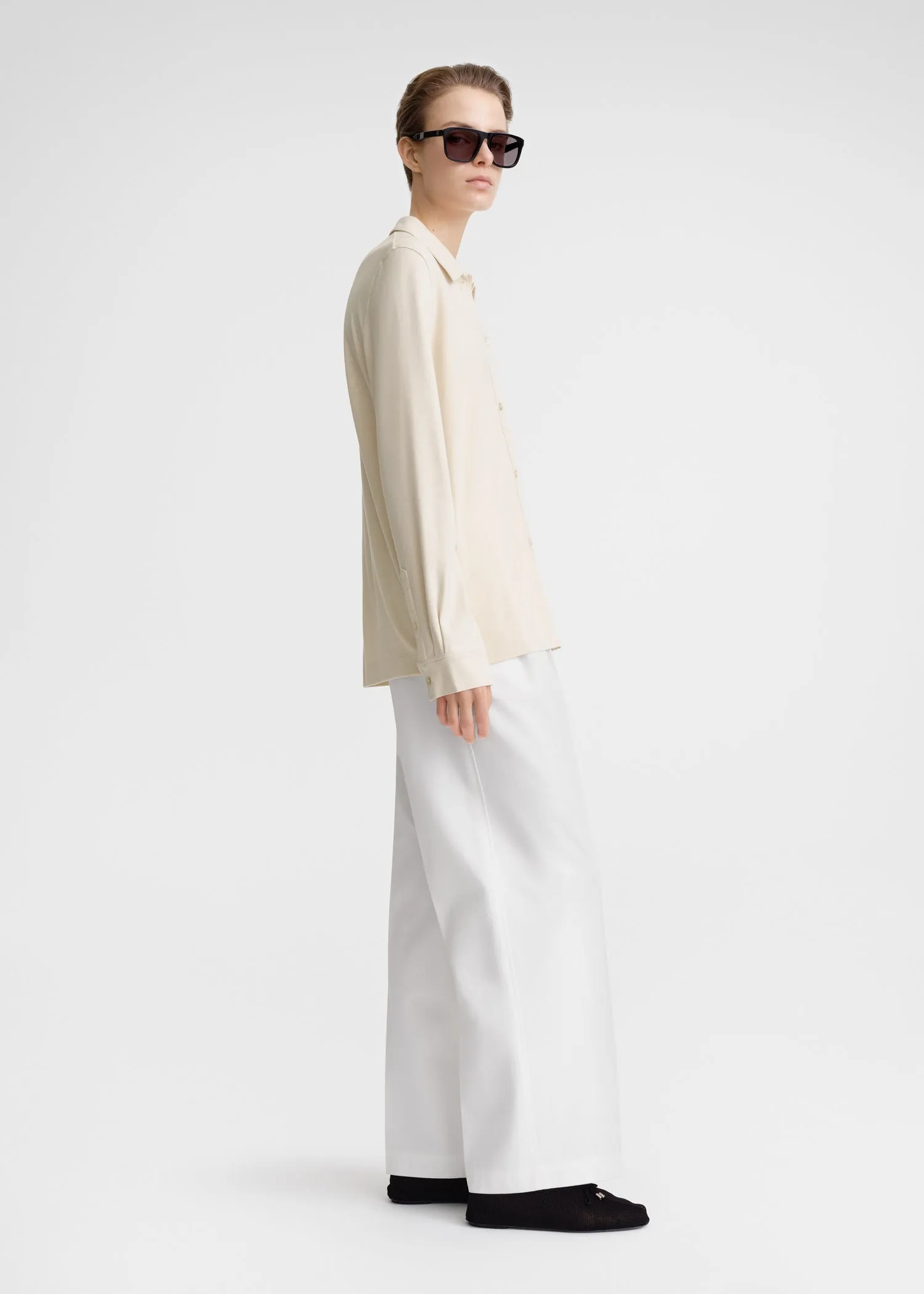 Jersey button shirt ecru sold by Toteme product image thumbnail 2