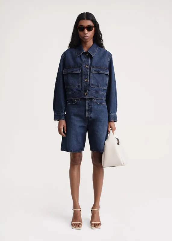 Cropped denim jacket dark blue made by Toteme