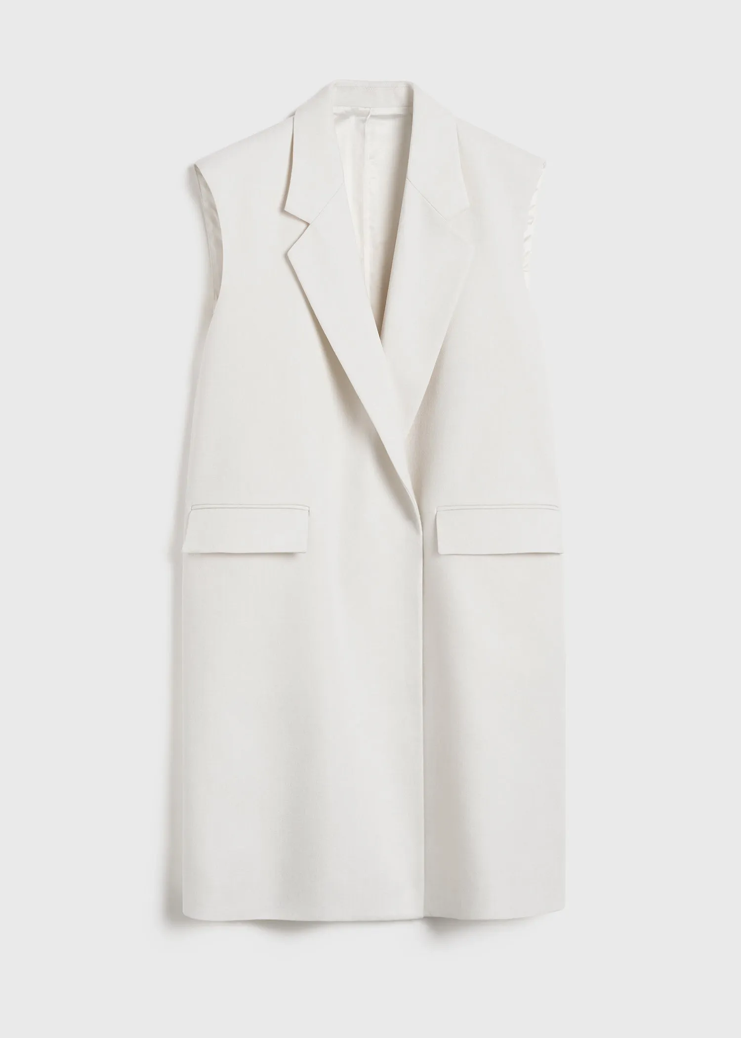Sleeveless grain de poudre coat off white sold by Toteme product image thumbnail 5