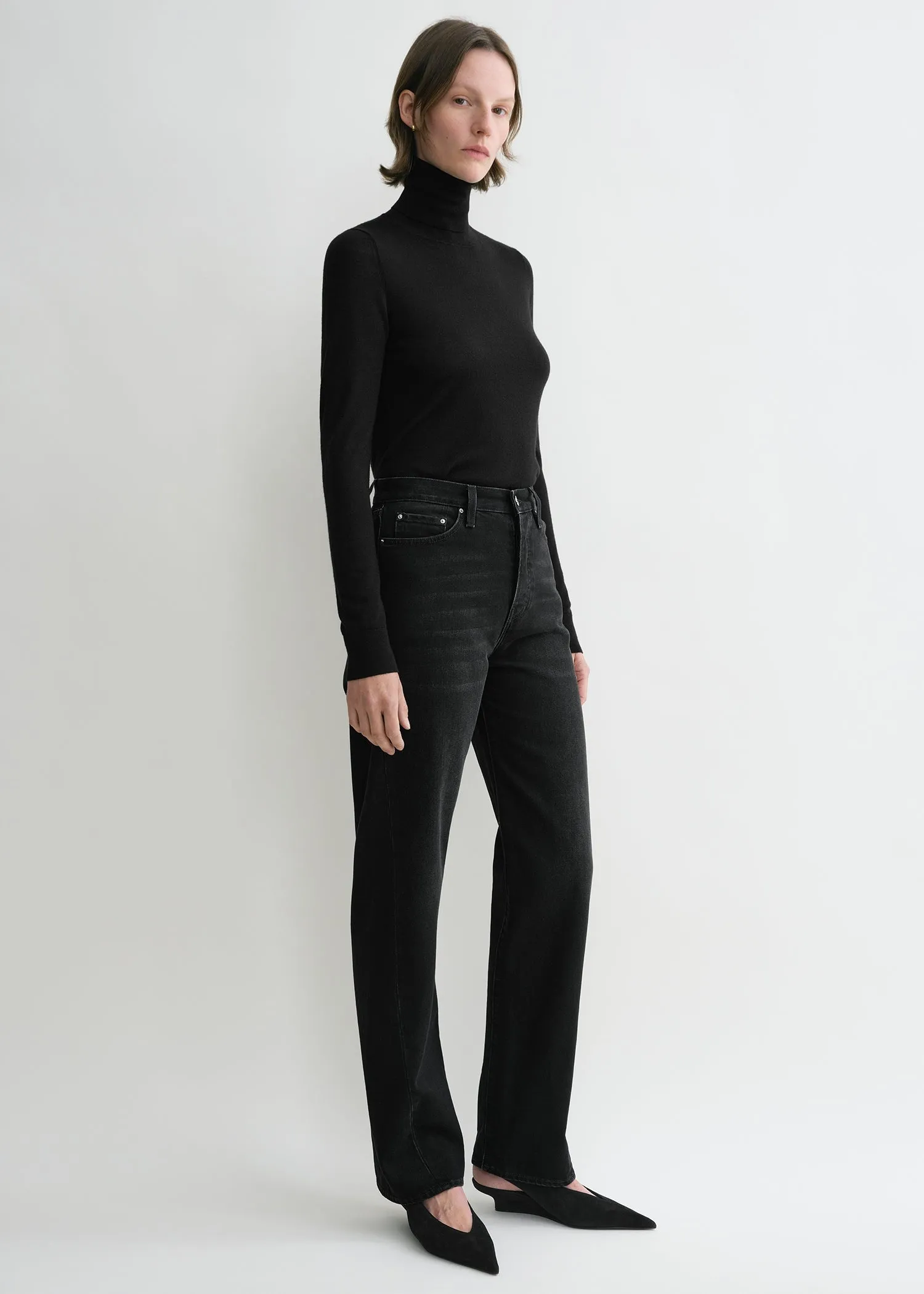 Twisted seam denim full length faded black sold by Toteme product image thumbnail 2