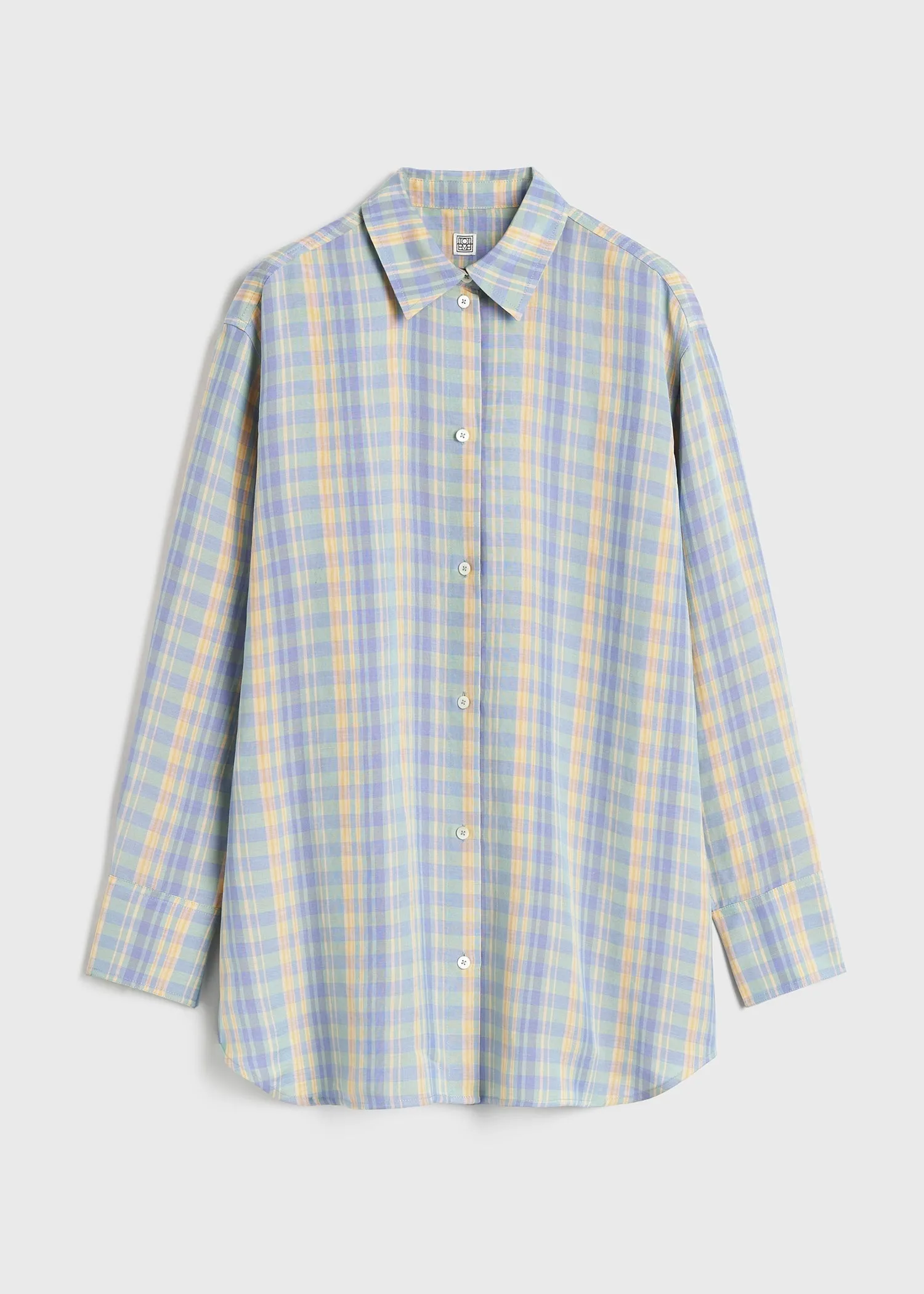 Relaxed linen-blend shirt madras check sold by Toteme product image thumbnail 5