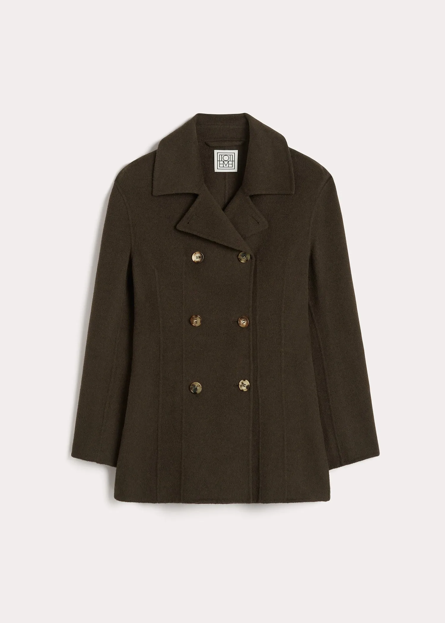 Structured-waist jacket chocolate mélange sold by Toteme product image thumbnail 5