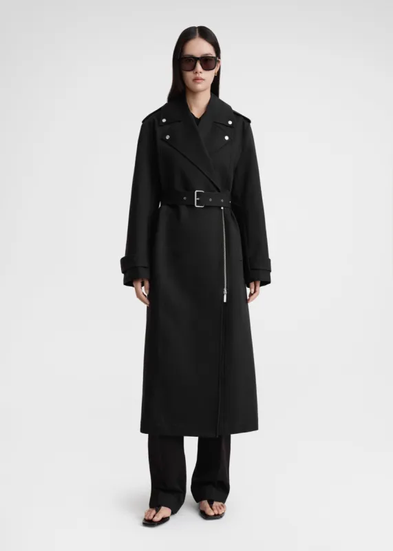 Cotton biker trench black sold by Toteme