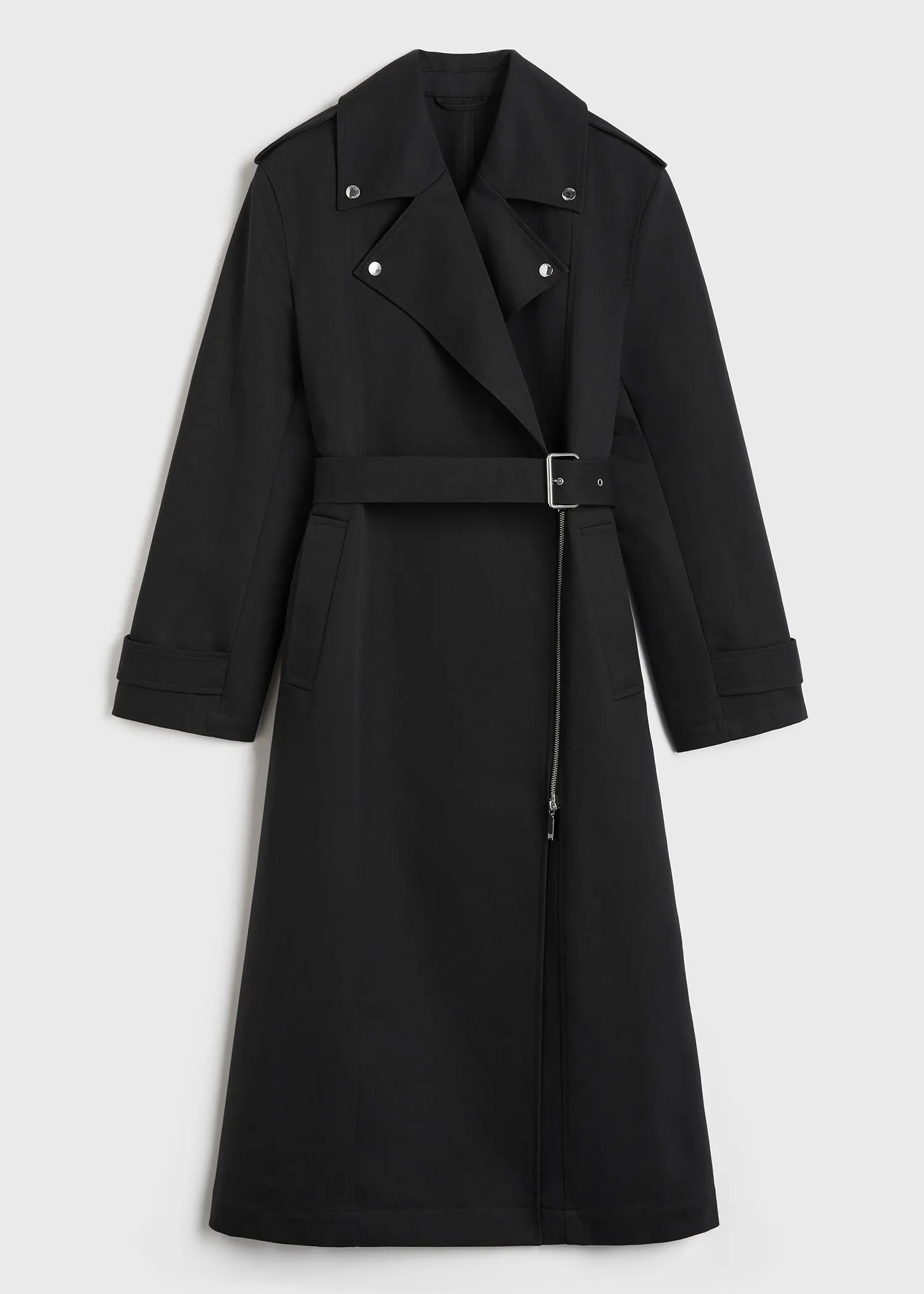 Cotton biker trench black sold by Toteme product image thumbnail 5